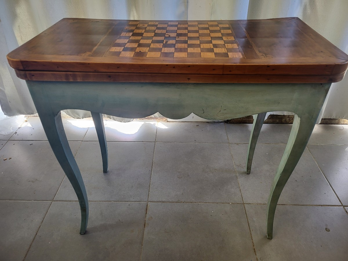 Lacquered Wood Console Game Table From The Late 18th Century-photo-7