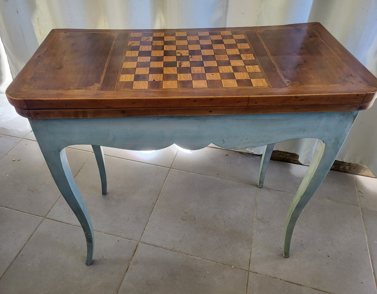 Lacquered Wood Console Game Table From The Late 18th Century