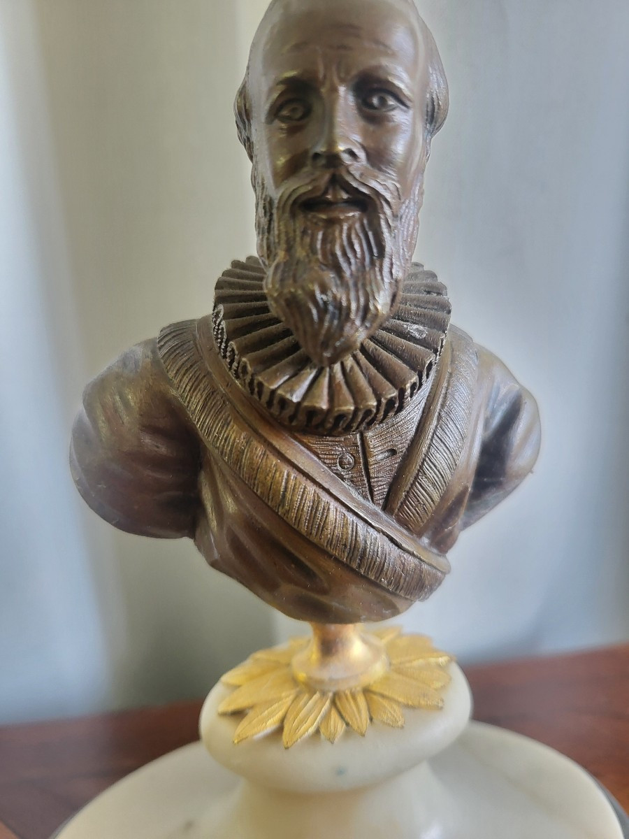 Pair Of Bronze Busts Of Henti IV And Sully, Restoration Period, 19th Century -photo-3