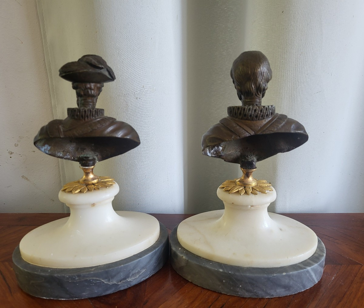 Pair Of Bronze Busts Of Henti IV And Sully, Restoration Period, 19th Century -photo-4