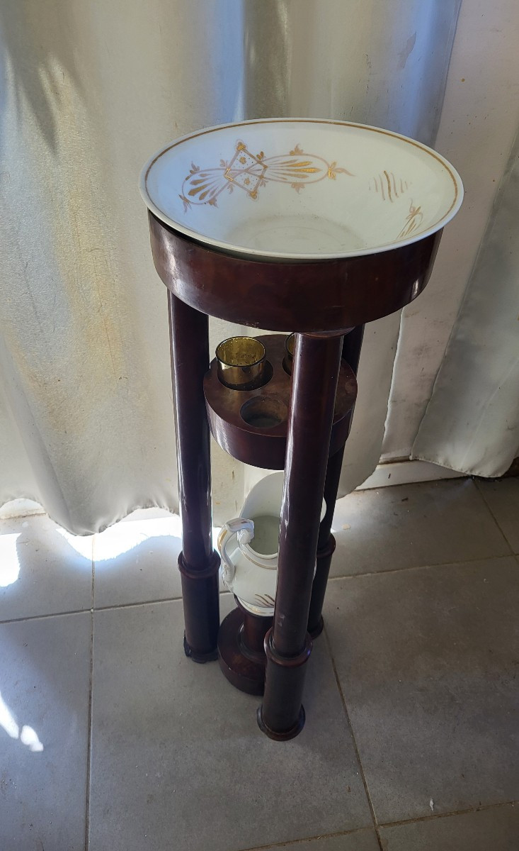 Selette guéridon de toilette acajou  époque Empire début XIXe Siècle -photo-7