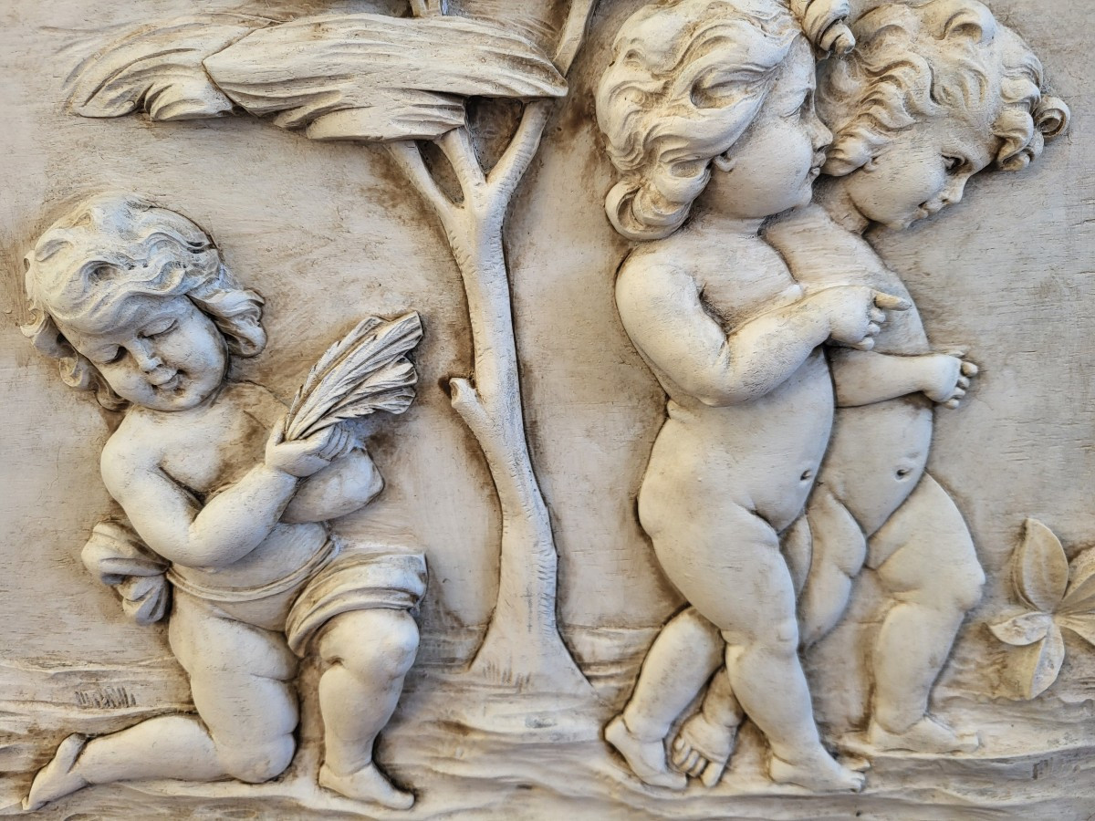 Paire de sculptures bas relief  Les Amours sv Clodion -photo-1