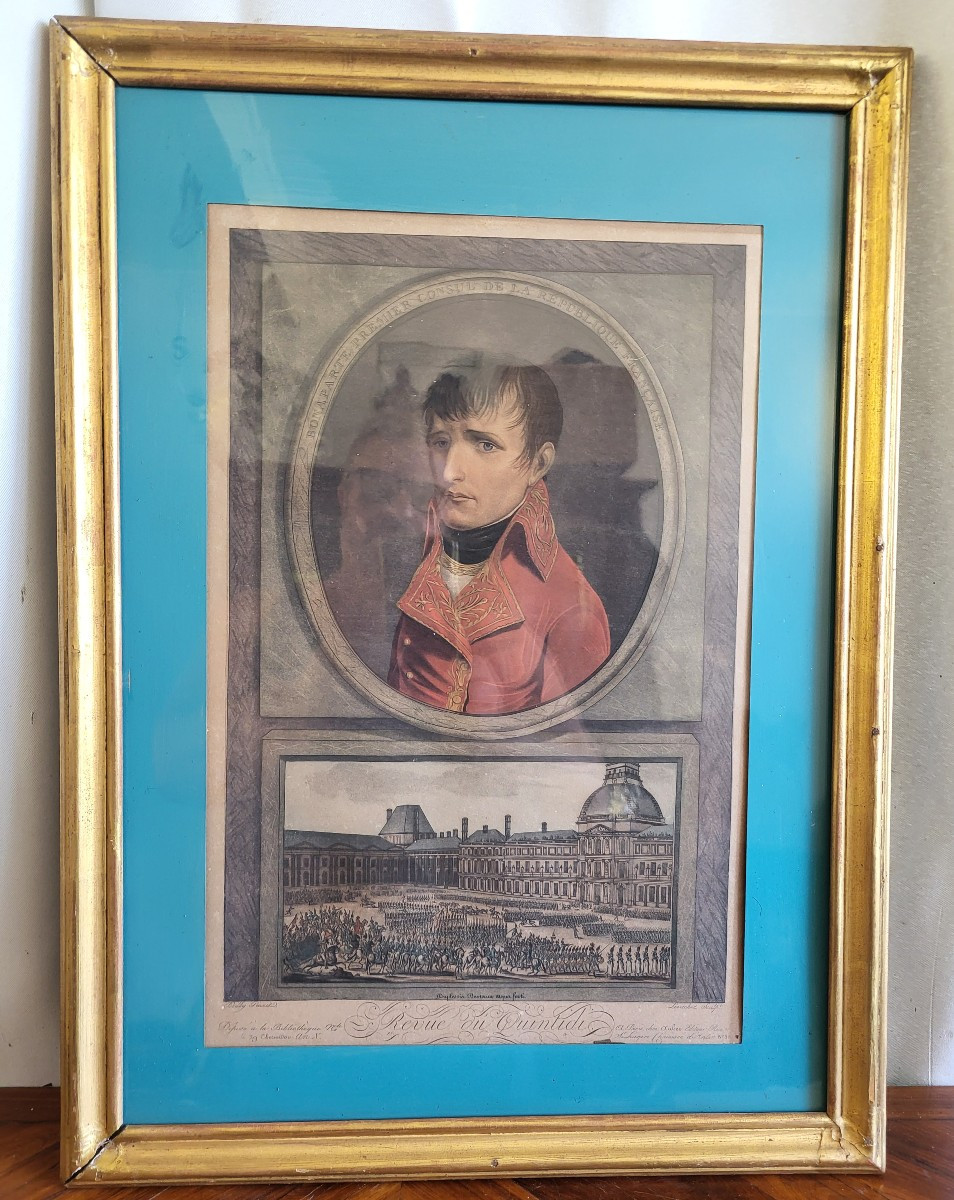 Portrait Bonaparte 1er Consul  Quintidi eau forte Thermidor an X