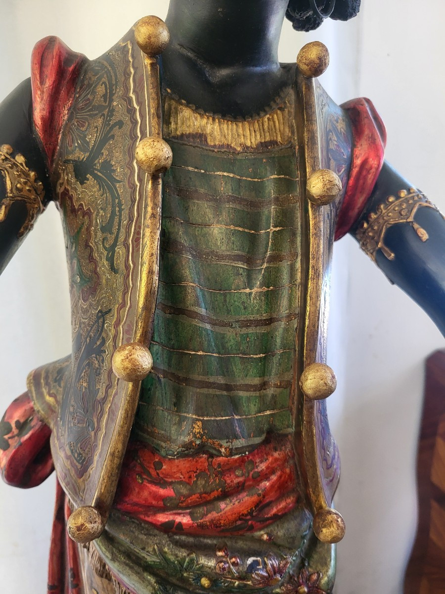 Sculpture  serviteur  Nubien Venise XIXe  H 158cm-photo-2