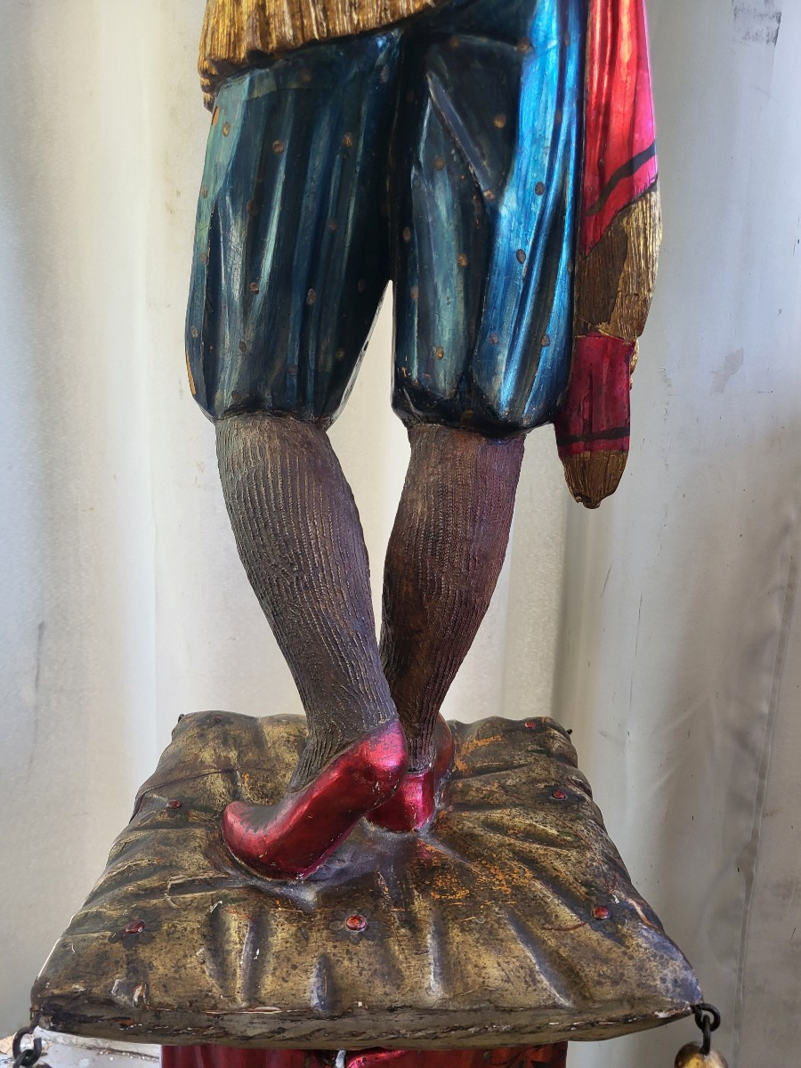 Sculpture  serviteur  Nubien Venise XIXe  H 158cm-photo-3