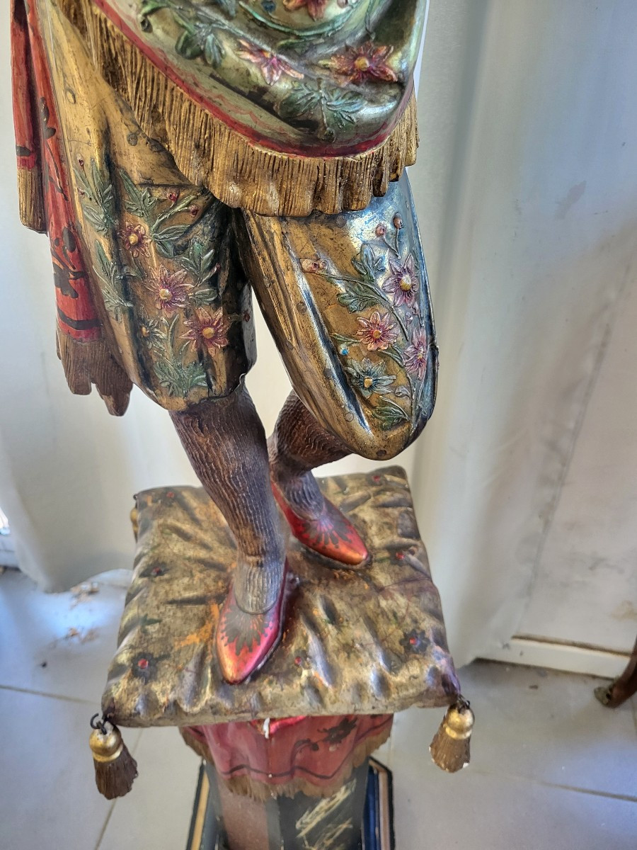 Sculpture  serviteur  Nubien Venise XIXe  H 158cm-photo-7