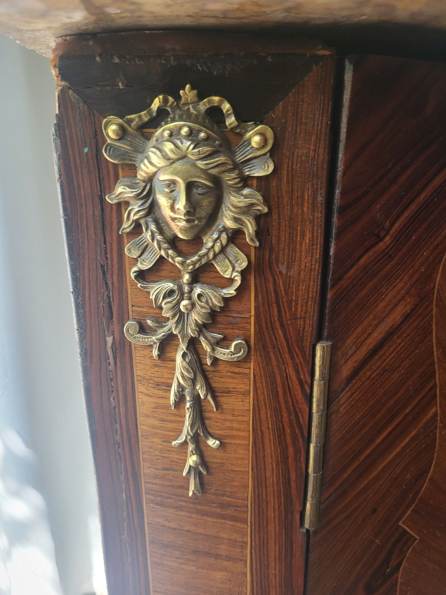 Pair Of Louis XV Marquetry Corner Cabinets, 18th Century -photo-3
