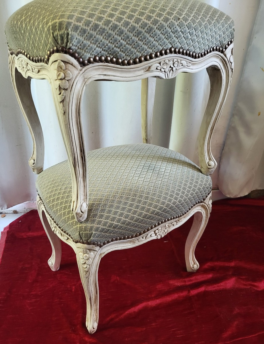 Pair Of St Louis XV Lacquered Stools  -photo-4