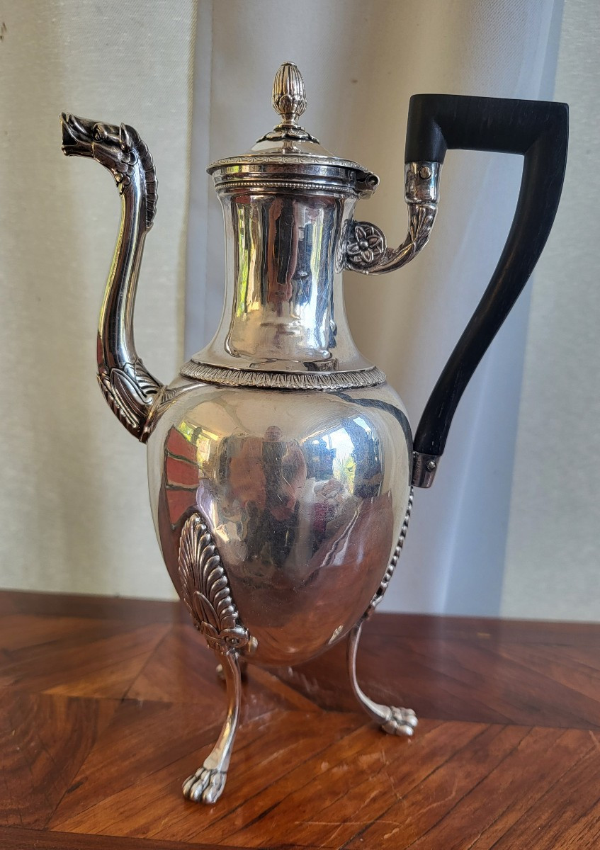 Verseuse argent Paris 1819  Armoiries 340g-photo-2