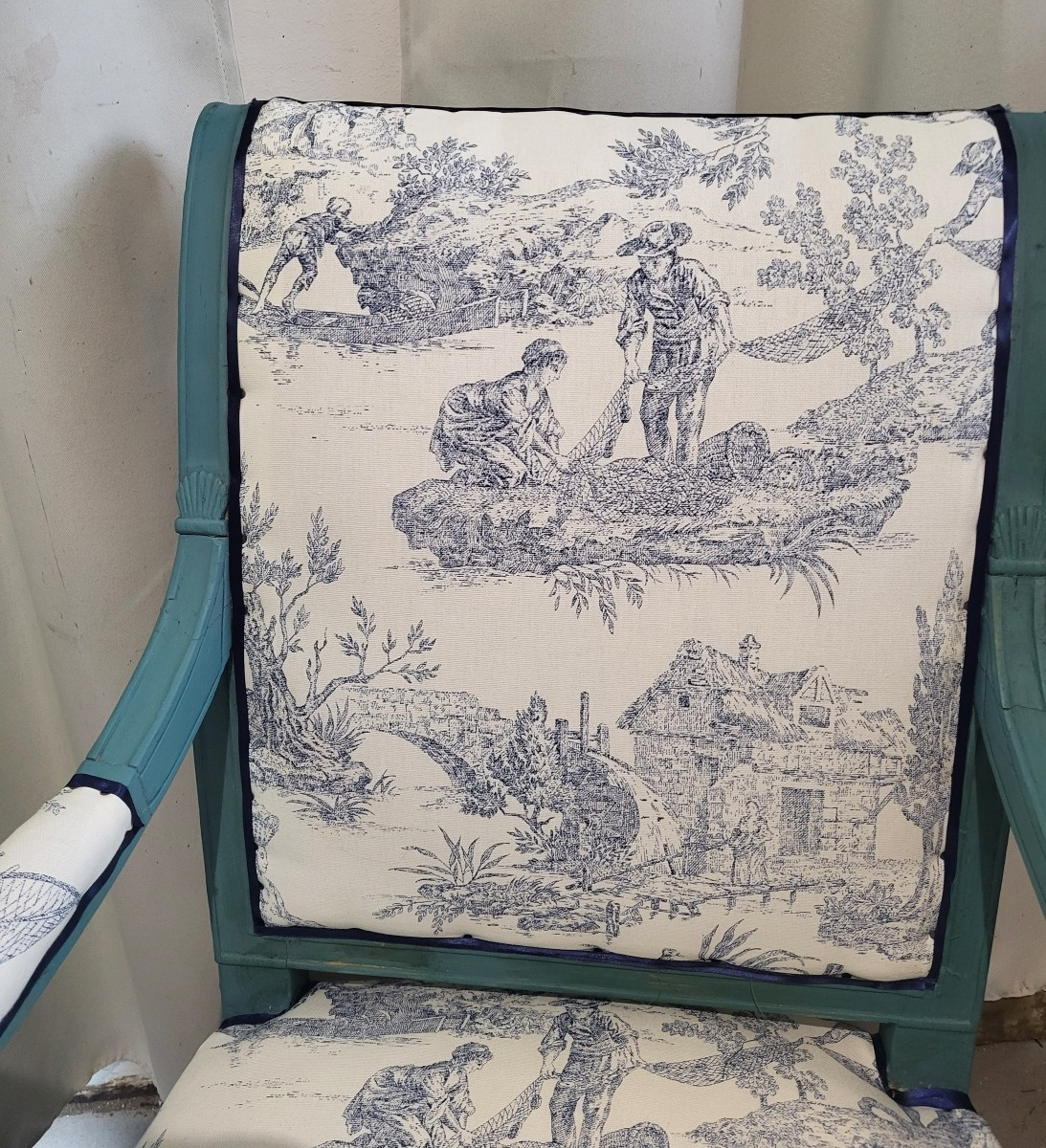 Paire de fauteuils  estampillés H.JACOB époque Directoire XVIII e-photo-1