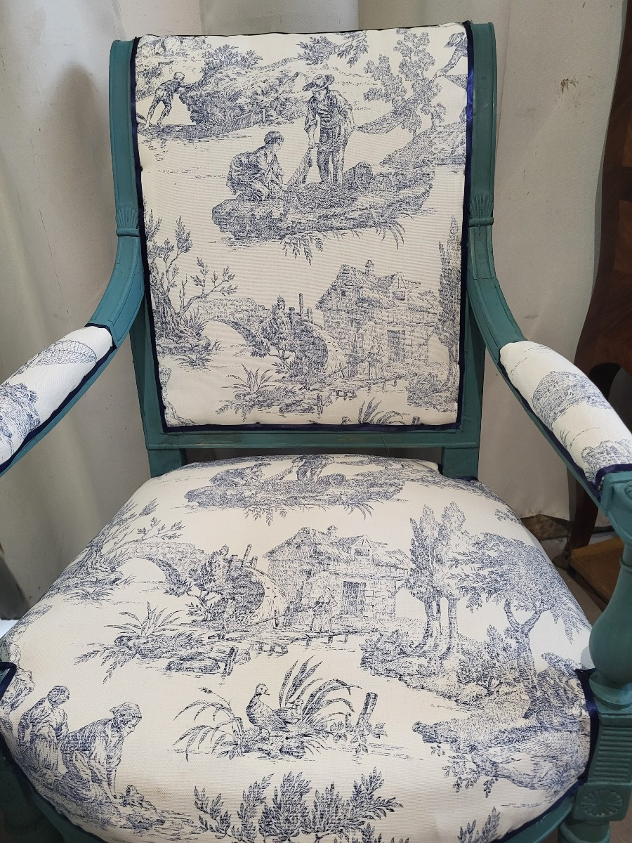 Paire de fauteuils  estampillés H.JACOB époque Directoire XVIII e-photo-2
