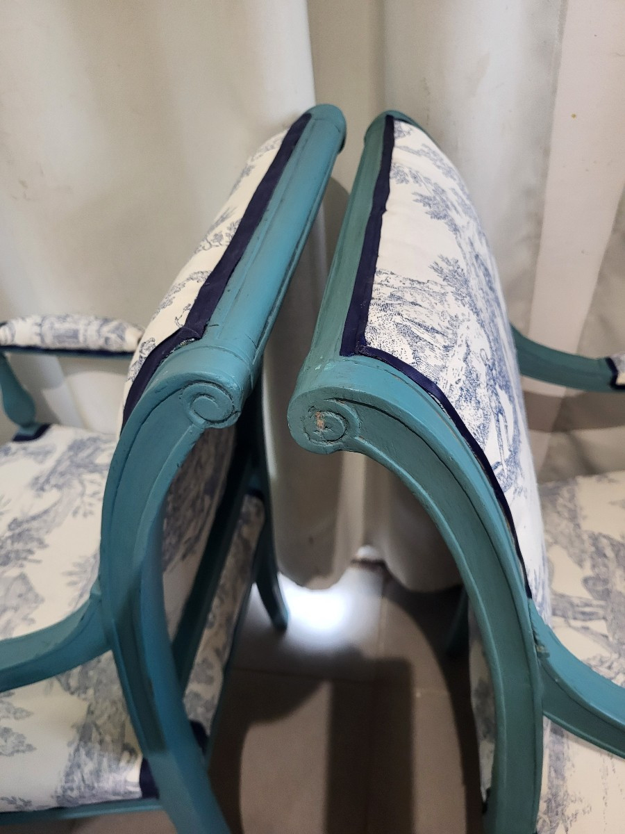 Paire de fauteuils  estampillés H.JACOB époque Directoire XVIII e-photo-5