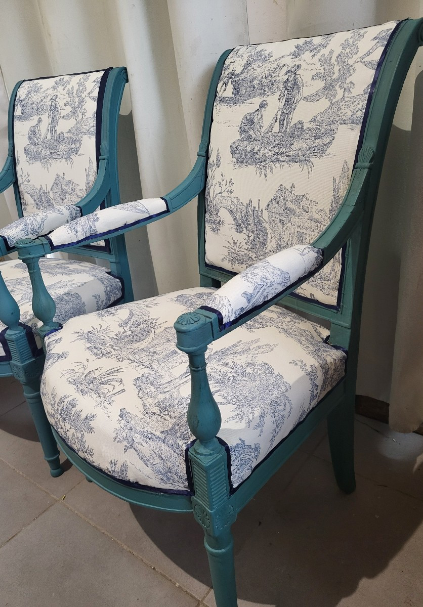 Paire de fauteuils  estampillés H.JACOB époque Directoire XVIII e