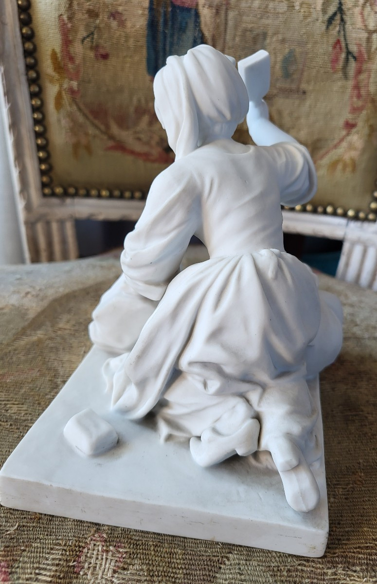 La Lavandière Sèvres Biscuit, 19th Century -photo-3