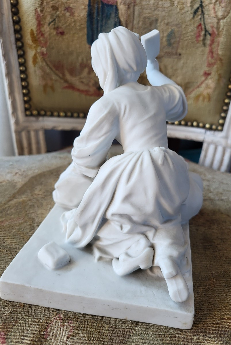 La Lavandière Sèvres Biscuit, 19th Century -photo-5