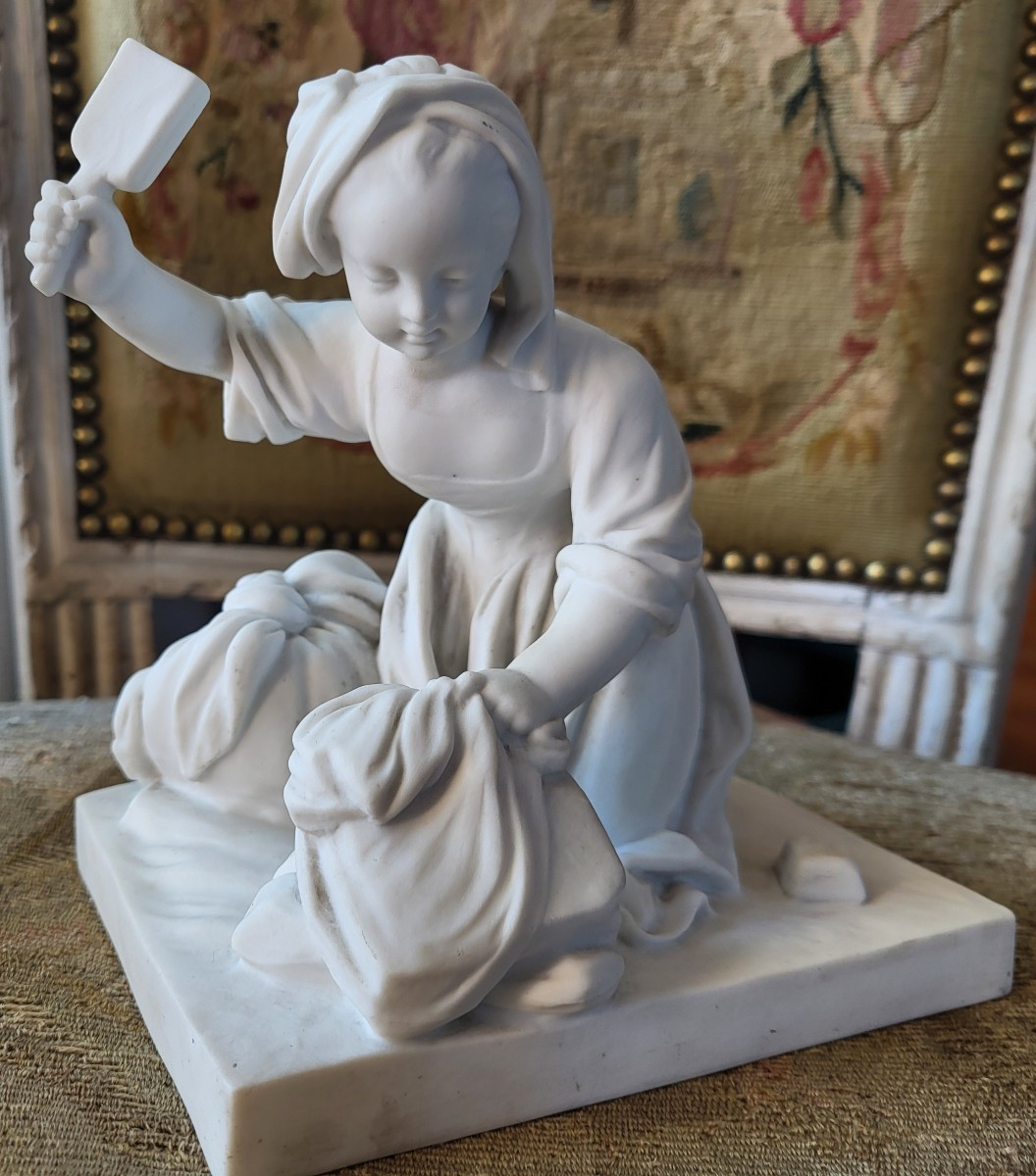 La Lavandière Sèvres Biscuit, 19th Century 