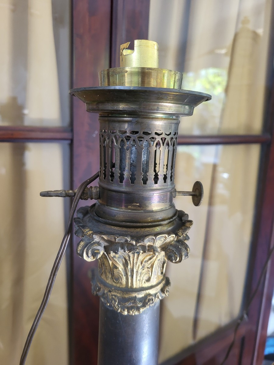 Pair Of Large Carcel Lamps With Mechanism, Restoration Period, H 92cm-photo-2