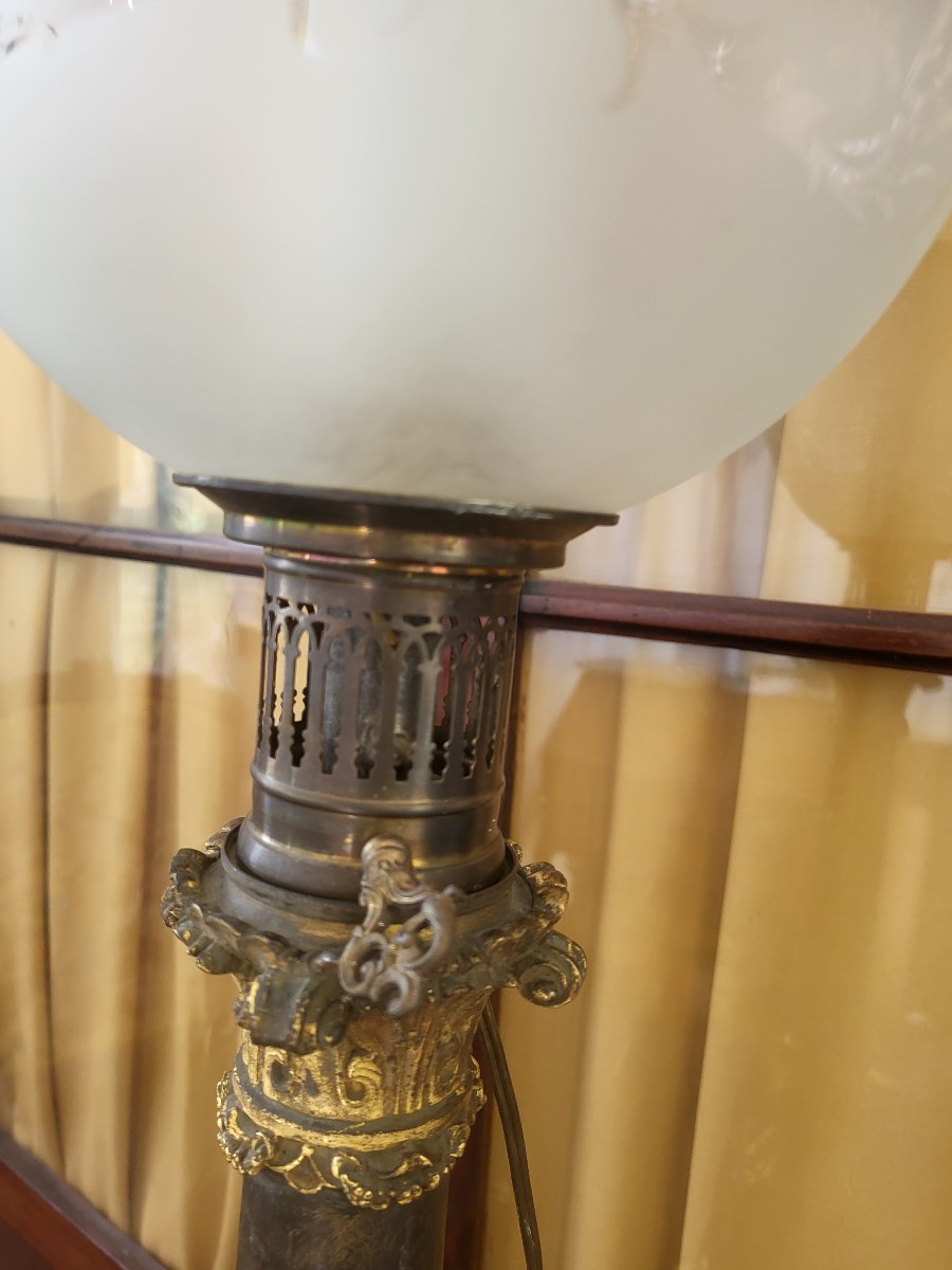 Pair Of Large Carcel Lamps With Mechanism, Restoration Period, H 92cm-photo-3
