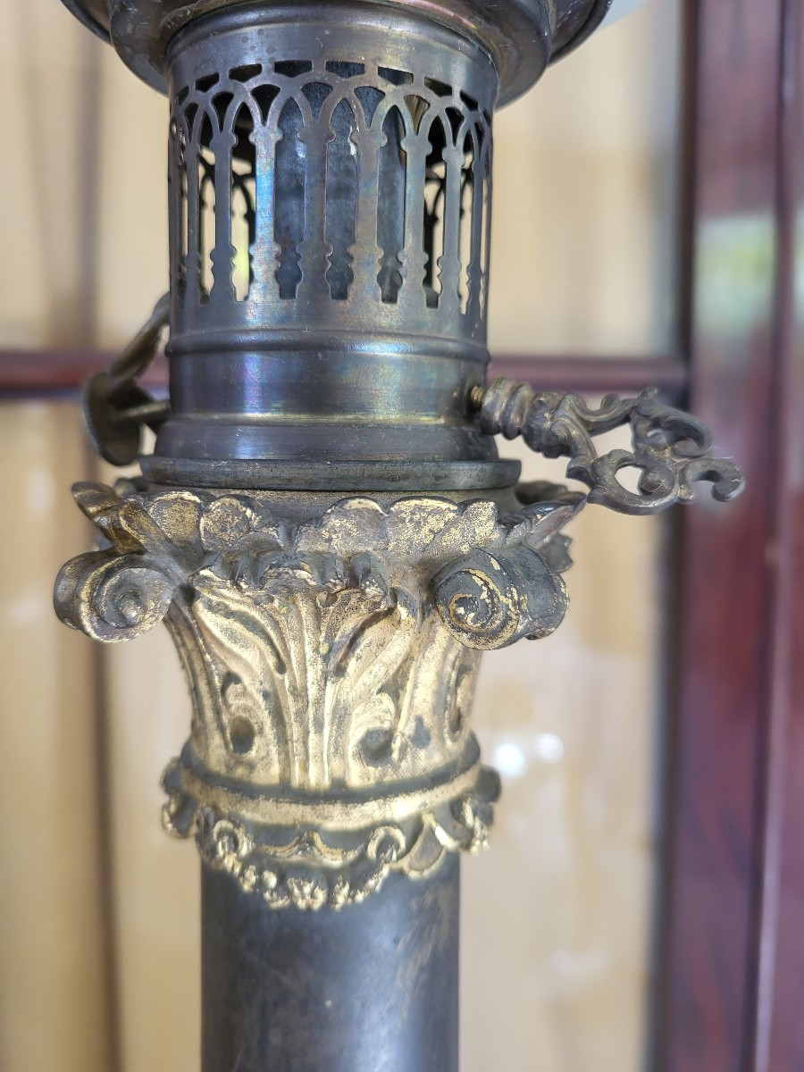 Pair Of Large Carcel Lamps With Mechanism, Restoration Period, H 92cm-photo-5