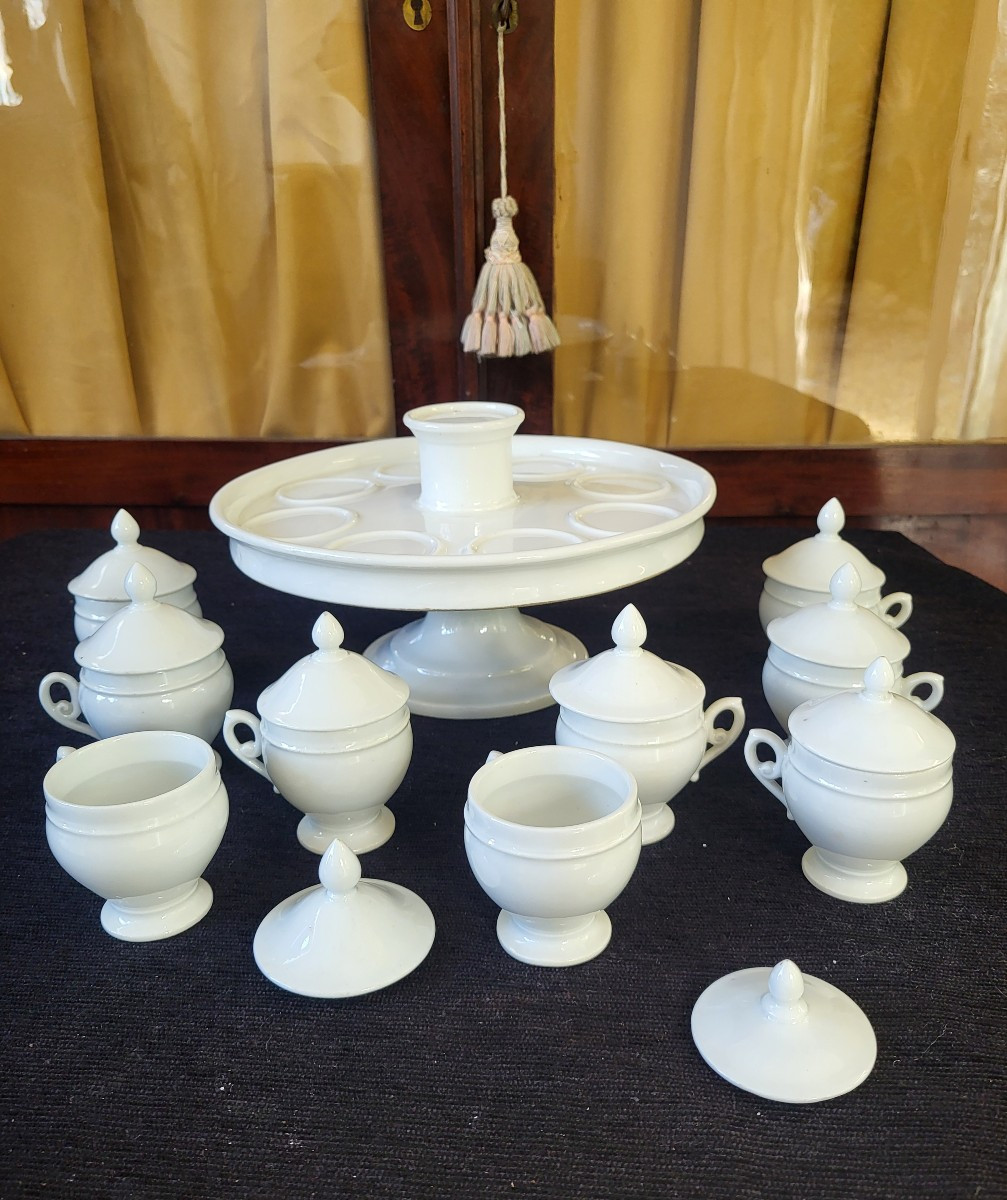 Service  a crèmes   porcelaine  époque Louis Philippe  XIXe -photo-2