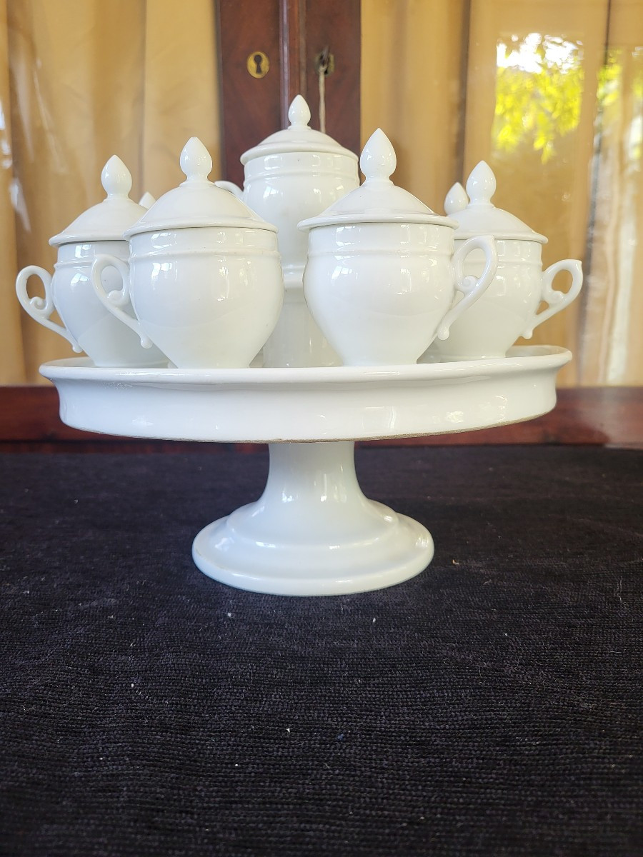 Service  a crèmes   porcelaine  époque Louis Philippe  XIXe -photo-3