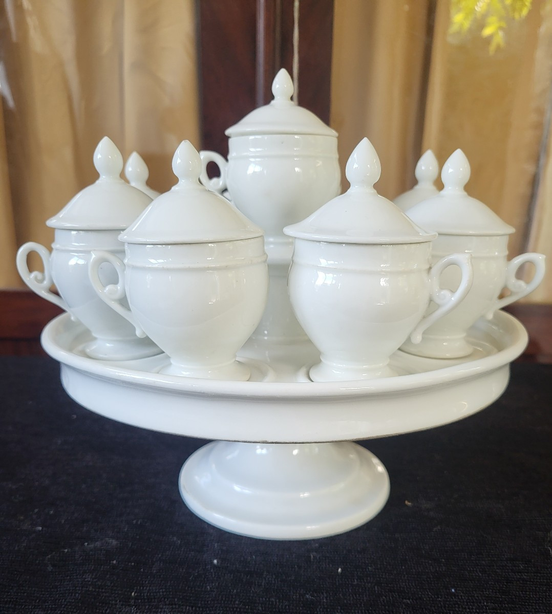 Service  a crèmes   porcelaine  époque Louis Philippe  XIXe -photo-3