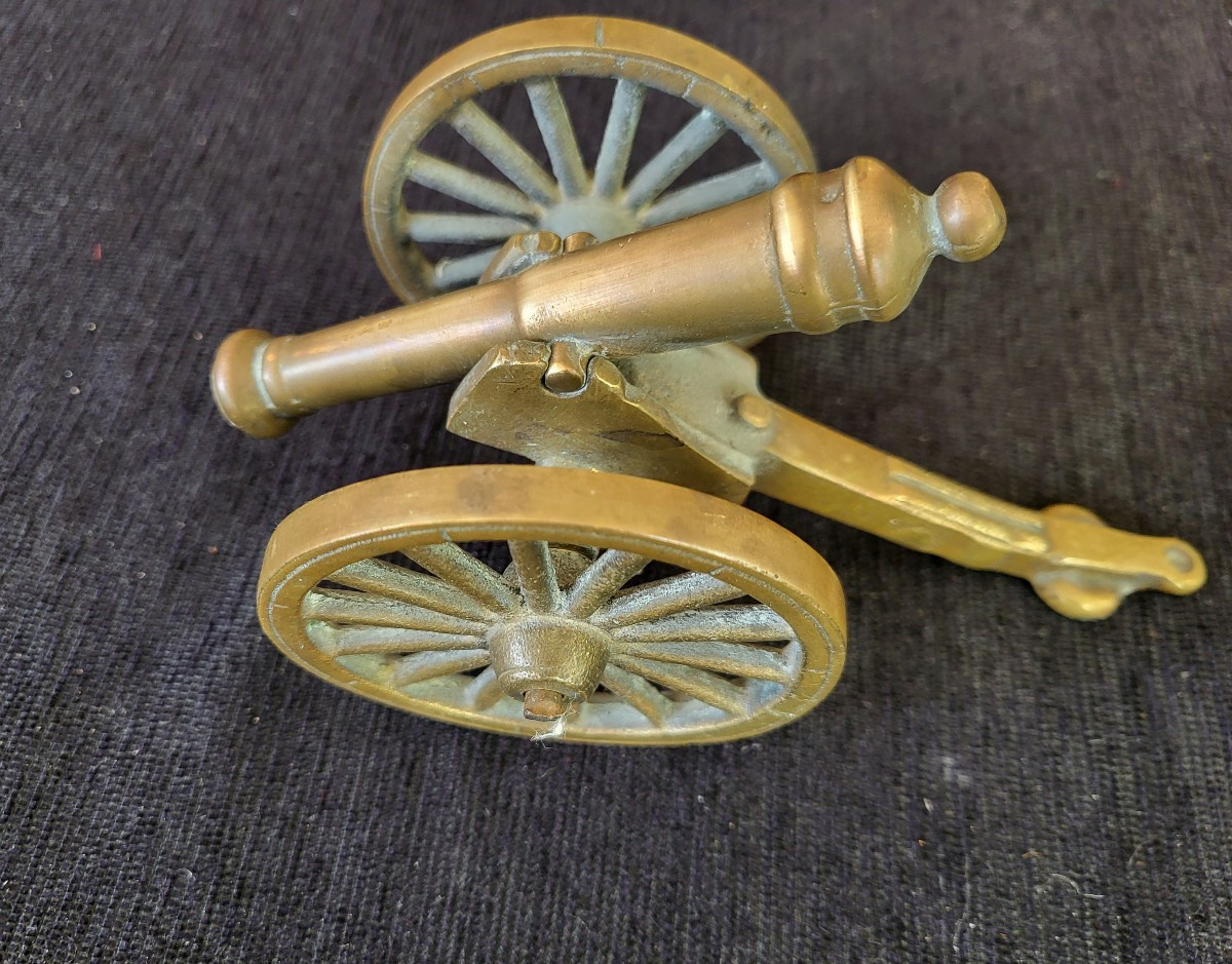 Canon de table bronze époque XIXe siècle -photo-2