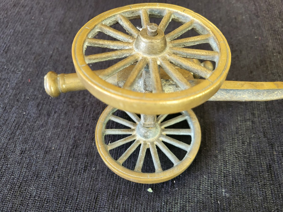 Canon de table bronze époque XIXe siècle -photo-4