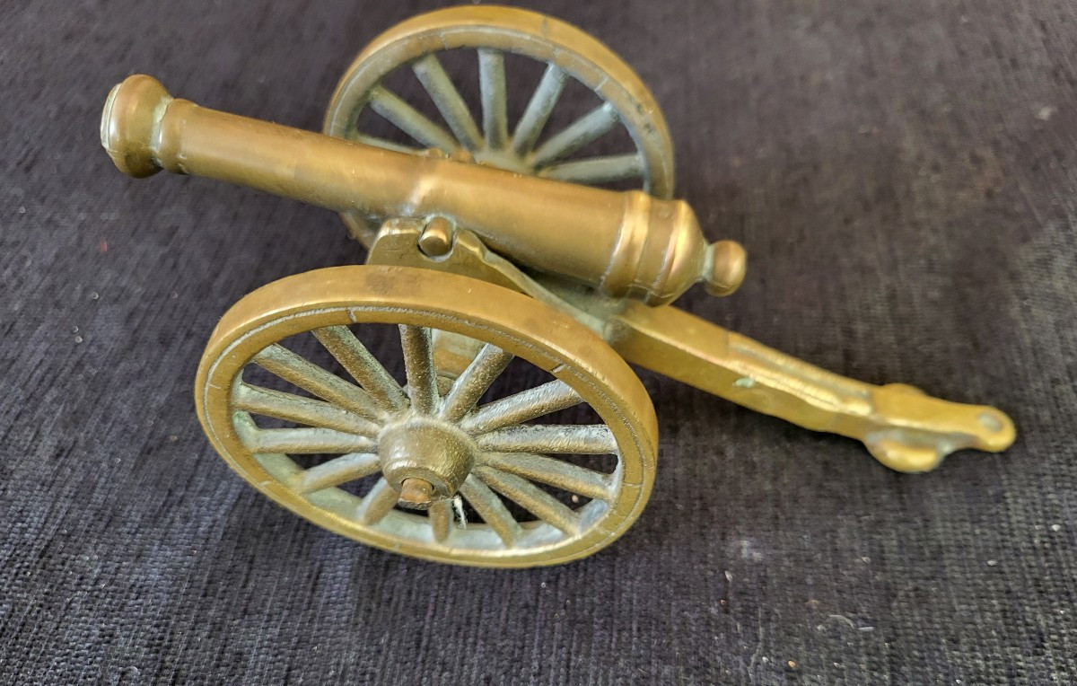 Canon de table bronze époque XIXe siècle -photo-2