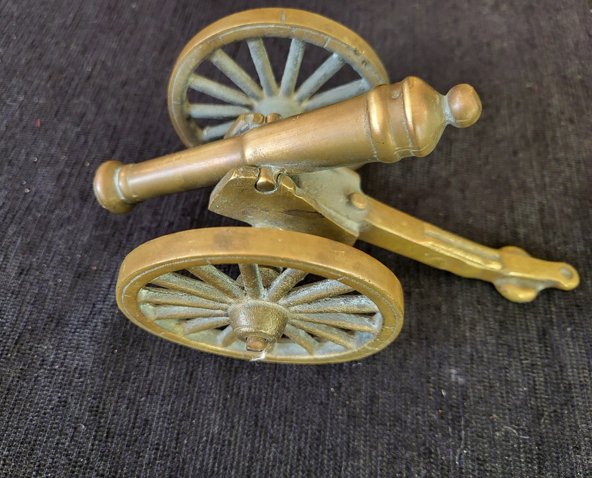 Canon de table bronze époque XIXe siècle -photo-3