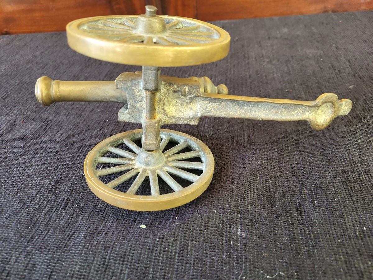 Canon de table bronze époque XIXe siècle -photo-4
