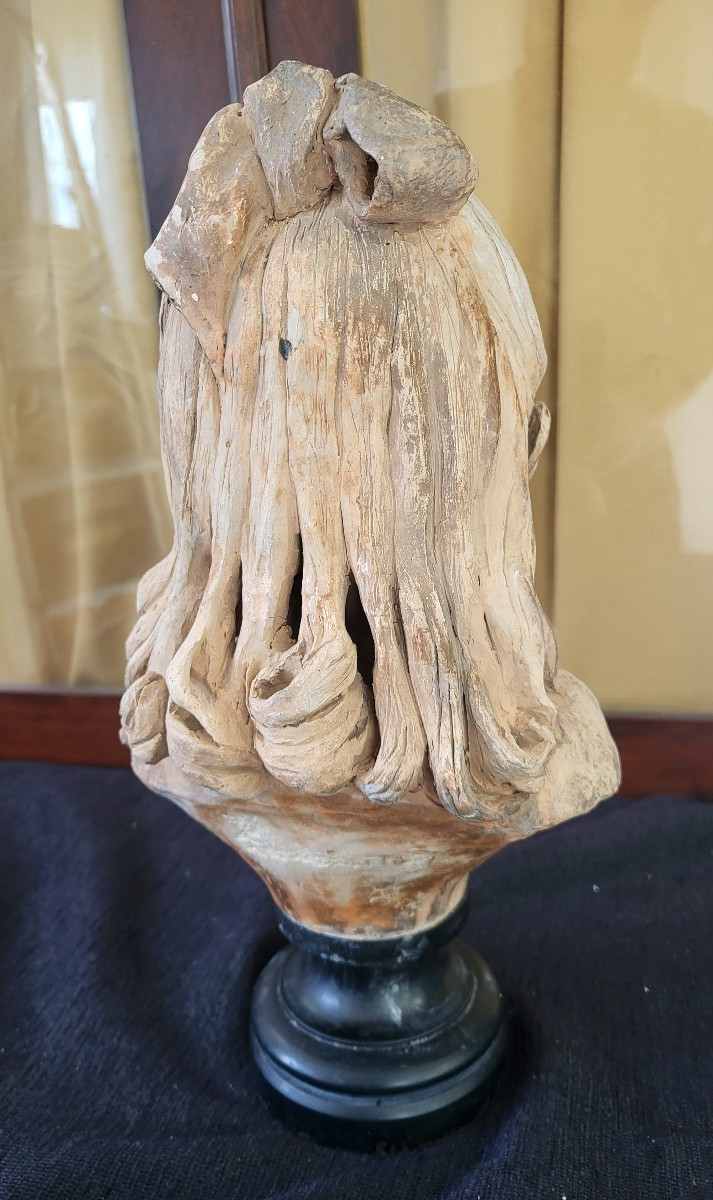 Bust Of A Little Girl In Terracotta Sg And Dated 1847(?)h37-photo-3