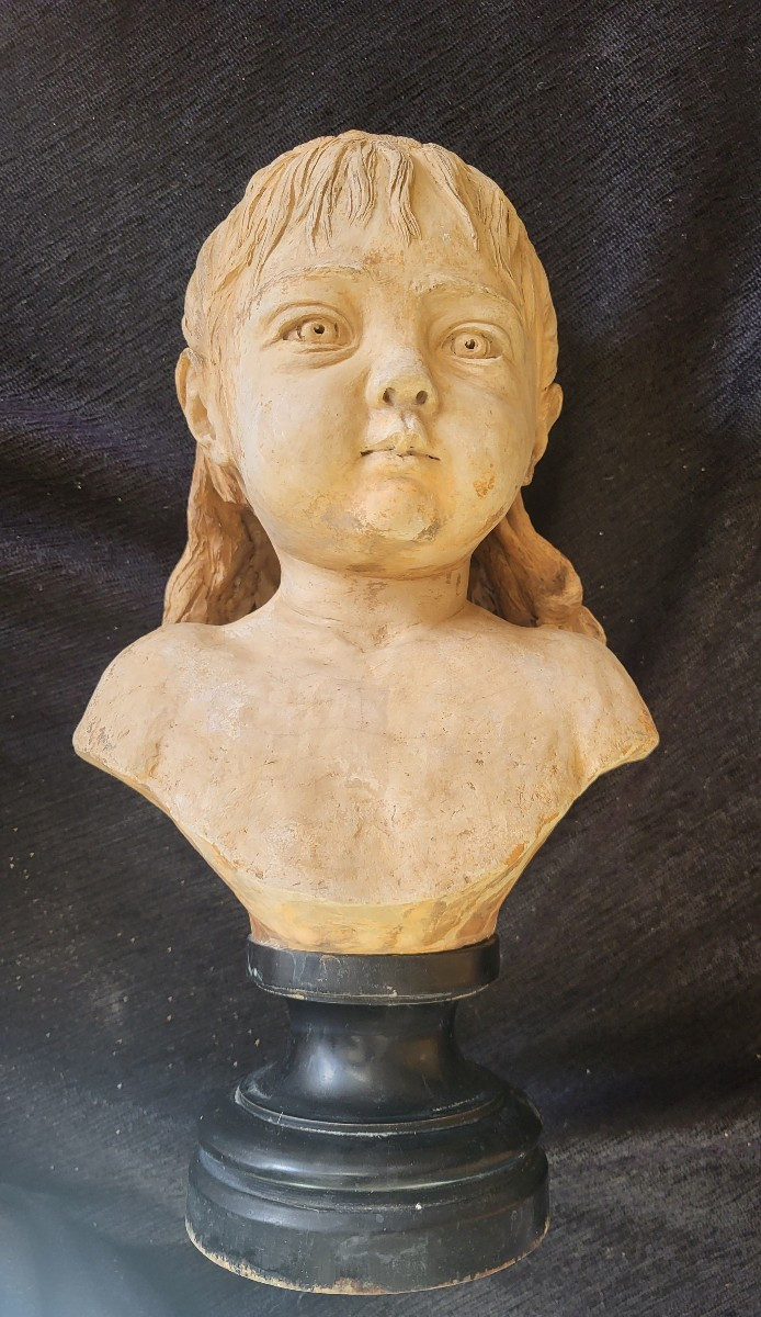 Bust Of A Little Girl In Terracotta Sg And Dated 1847(?)h37-photo-4