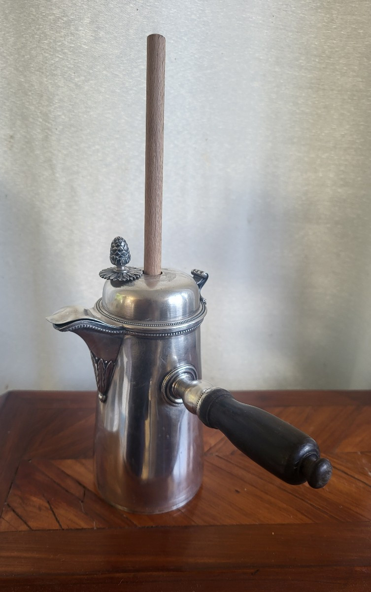 Silver Chocolate Pot Minerva Louis XVI 19th Century -photo-2