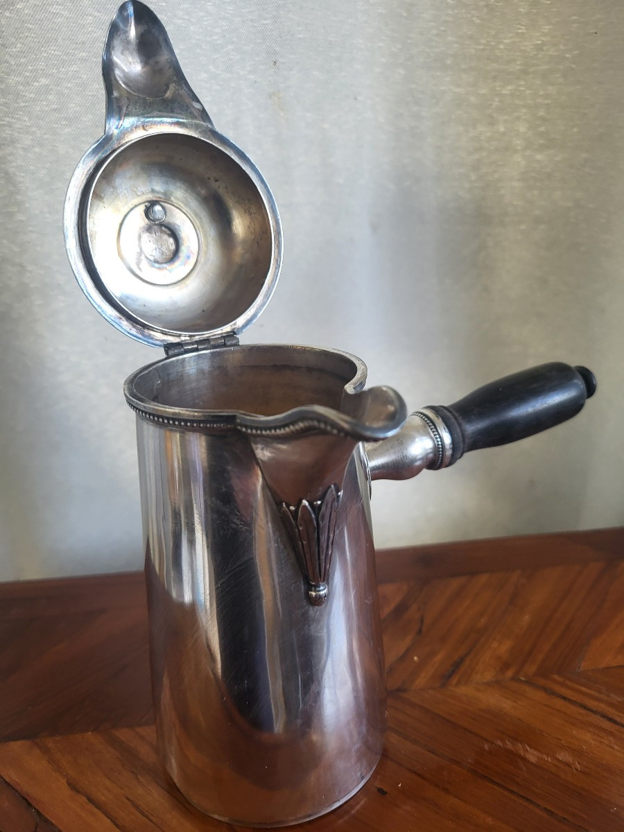 Silver Chocolate Pot Minerva Louis XVI 19th Century -photo-3