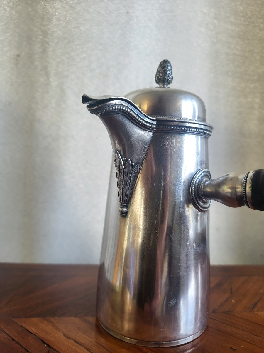 Silver Chocolate Pot Minerva Louis XVI 19th Century -photo-2