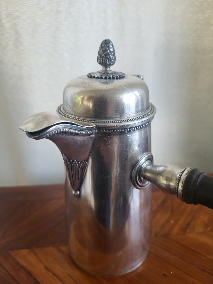 Silver Chocolate Pot Minerva Louis XVI 19th Century -photo-4