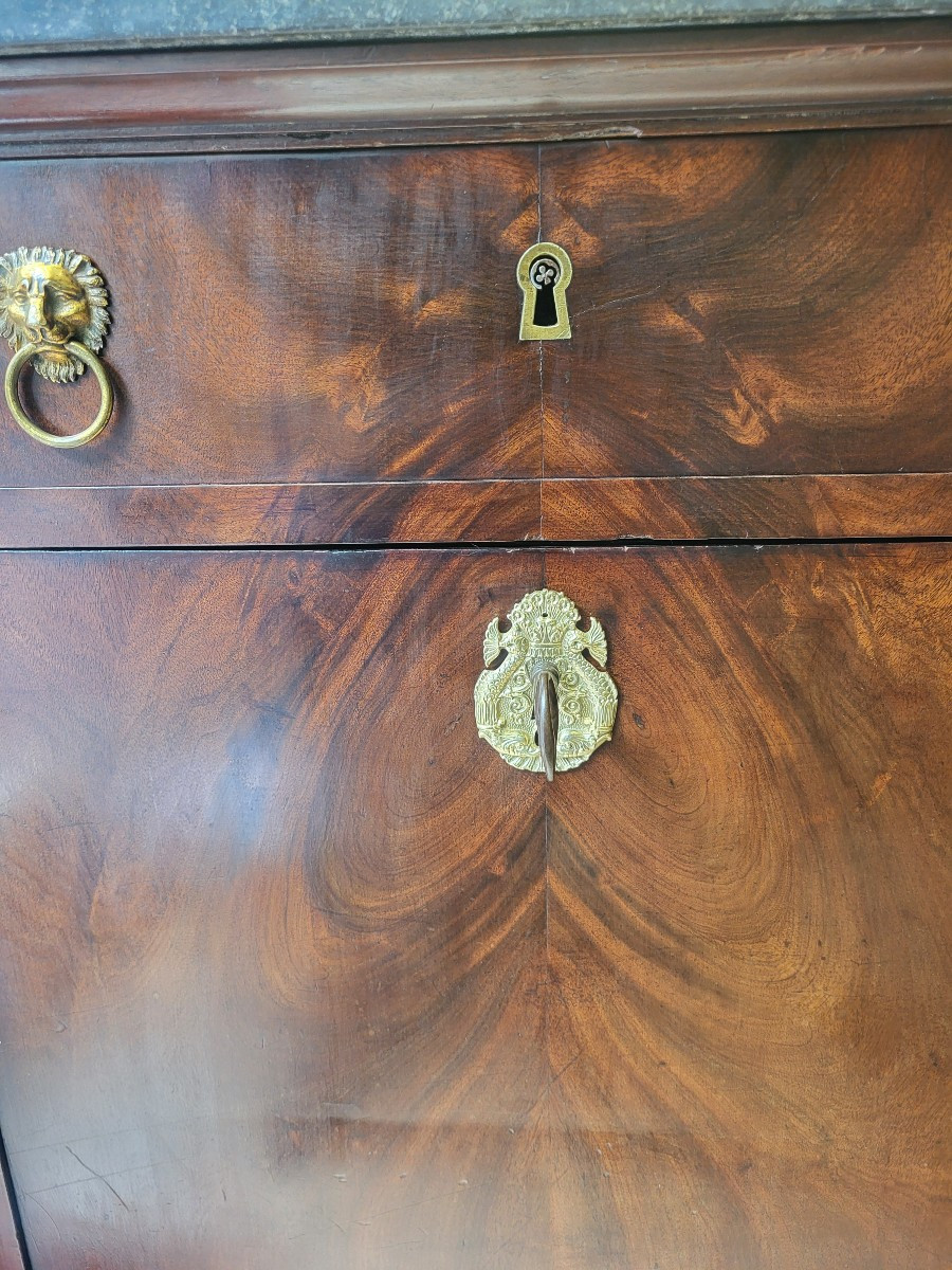 Small Secretary Stamped Jacob D. Rue Meslee-photo-4