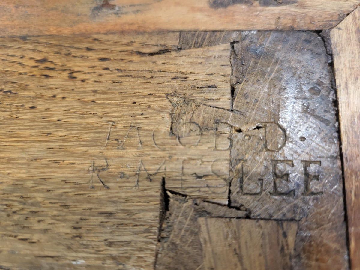 Small Secretary Stamped Jacob D. Rue Meslee-photo-7