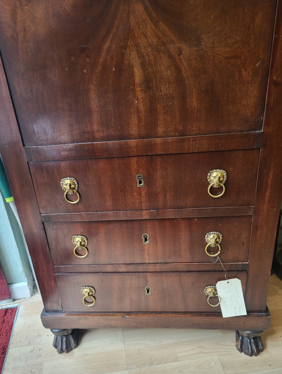 Small Secretary Stamped Jacob D. Rue Meslee-photo-1