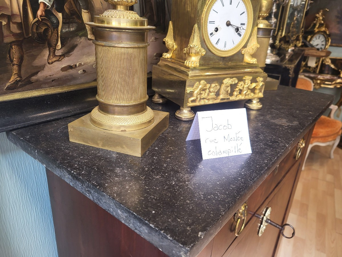 Small Secretary Stamped Jacob D. Rue Meslee-photo-2