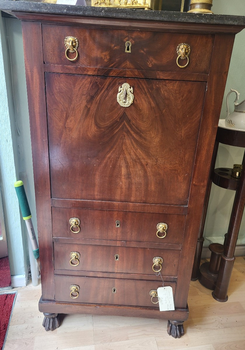 Small Secretary Stamped Jacob D. Rue Meslee