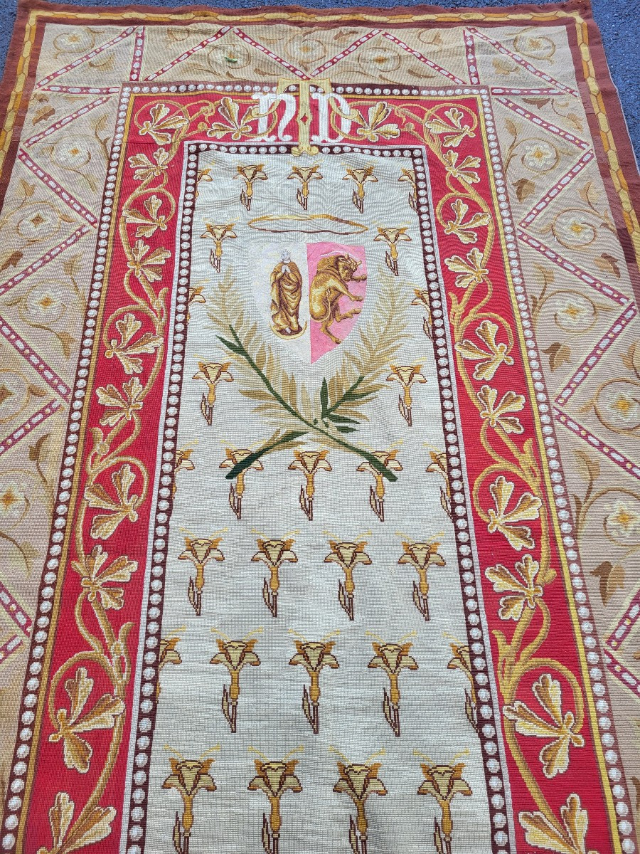 Pair Of 19th Century Door Tapestries With Stitches H300-photo-2