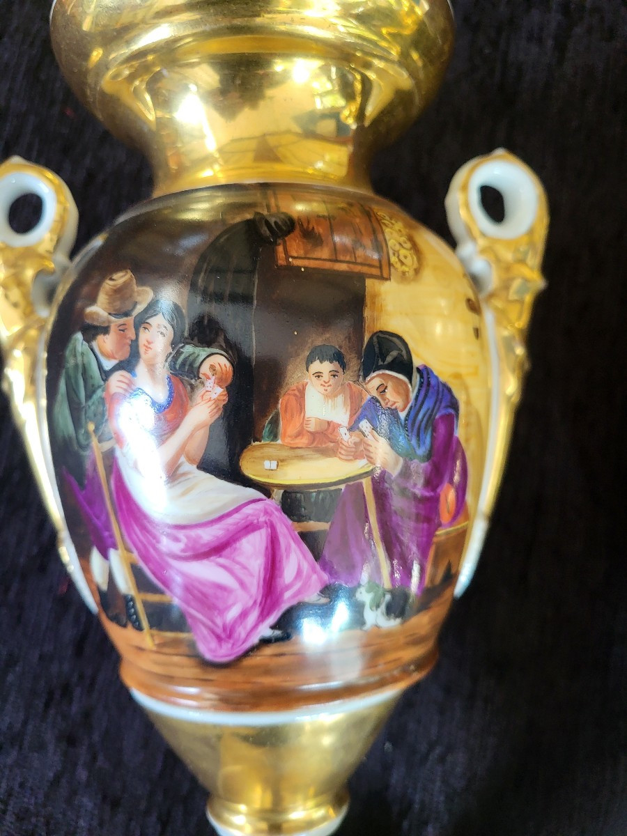 Pair Of Paris Porcelain Vases, Early 19th Century -photo-1