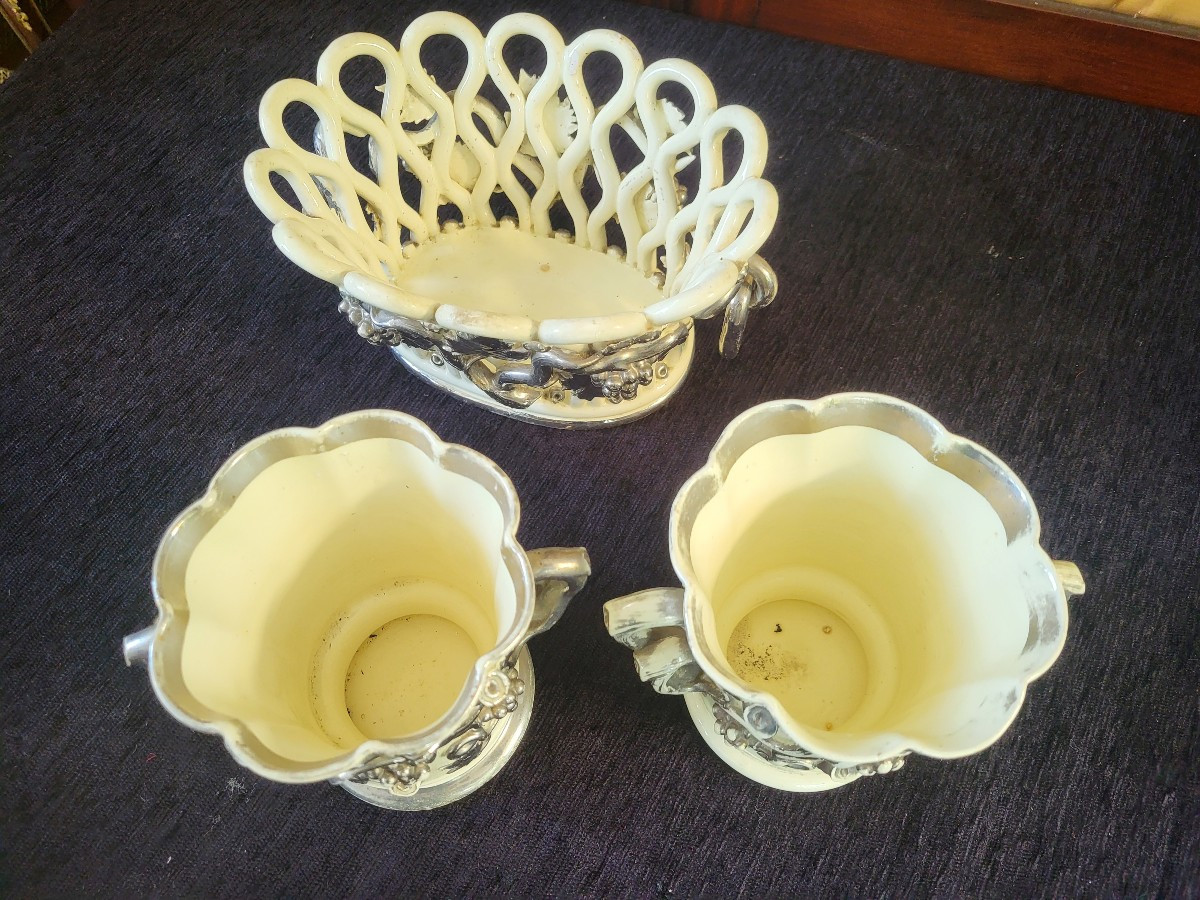 Garniture faience  de Langeais époque XIXe siècle -photo-4