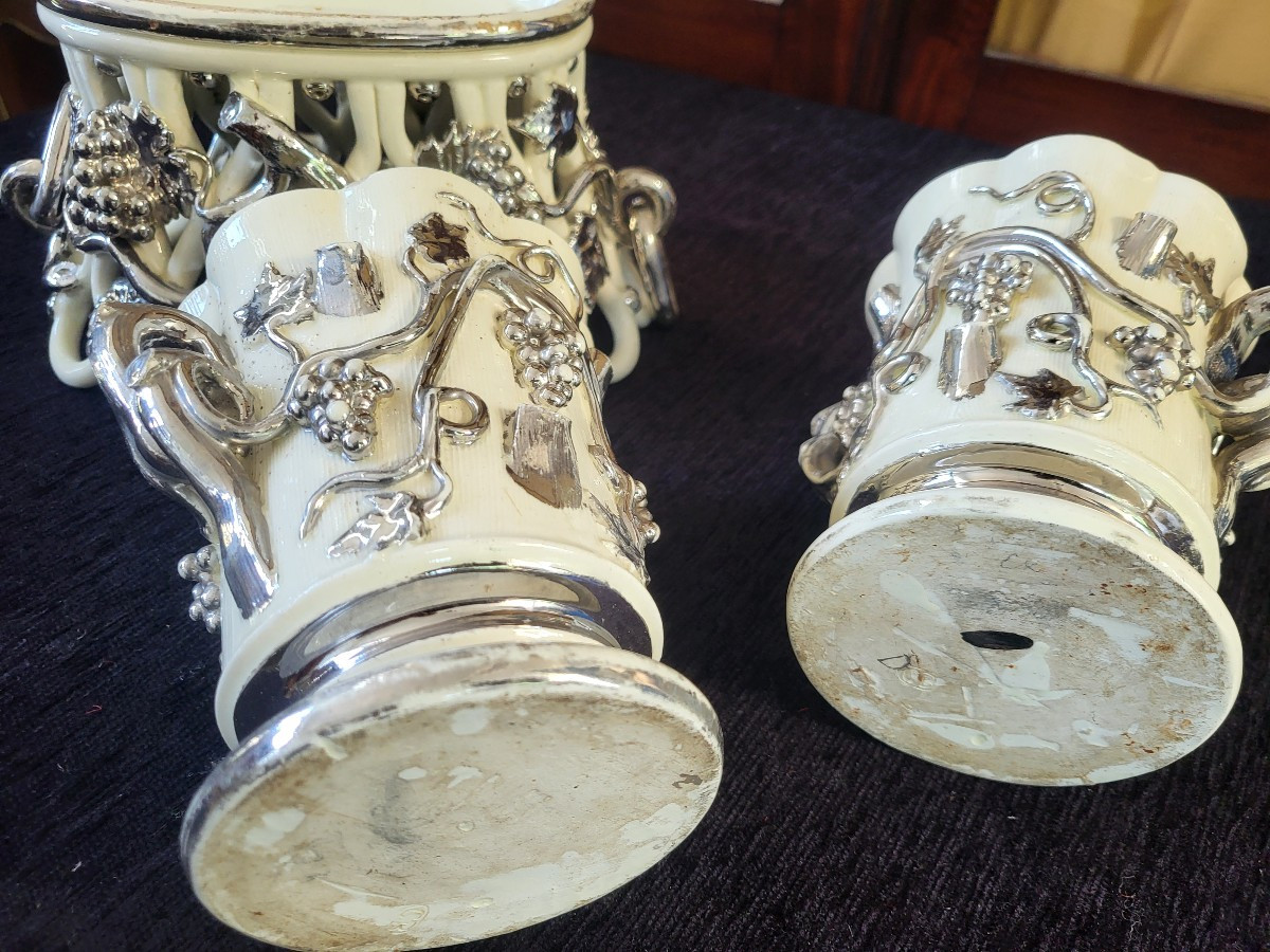 Garniture faience  de Langeais époque XIXe siècle -photo-1