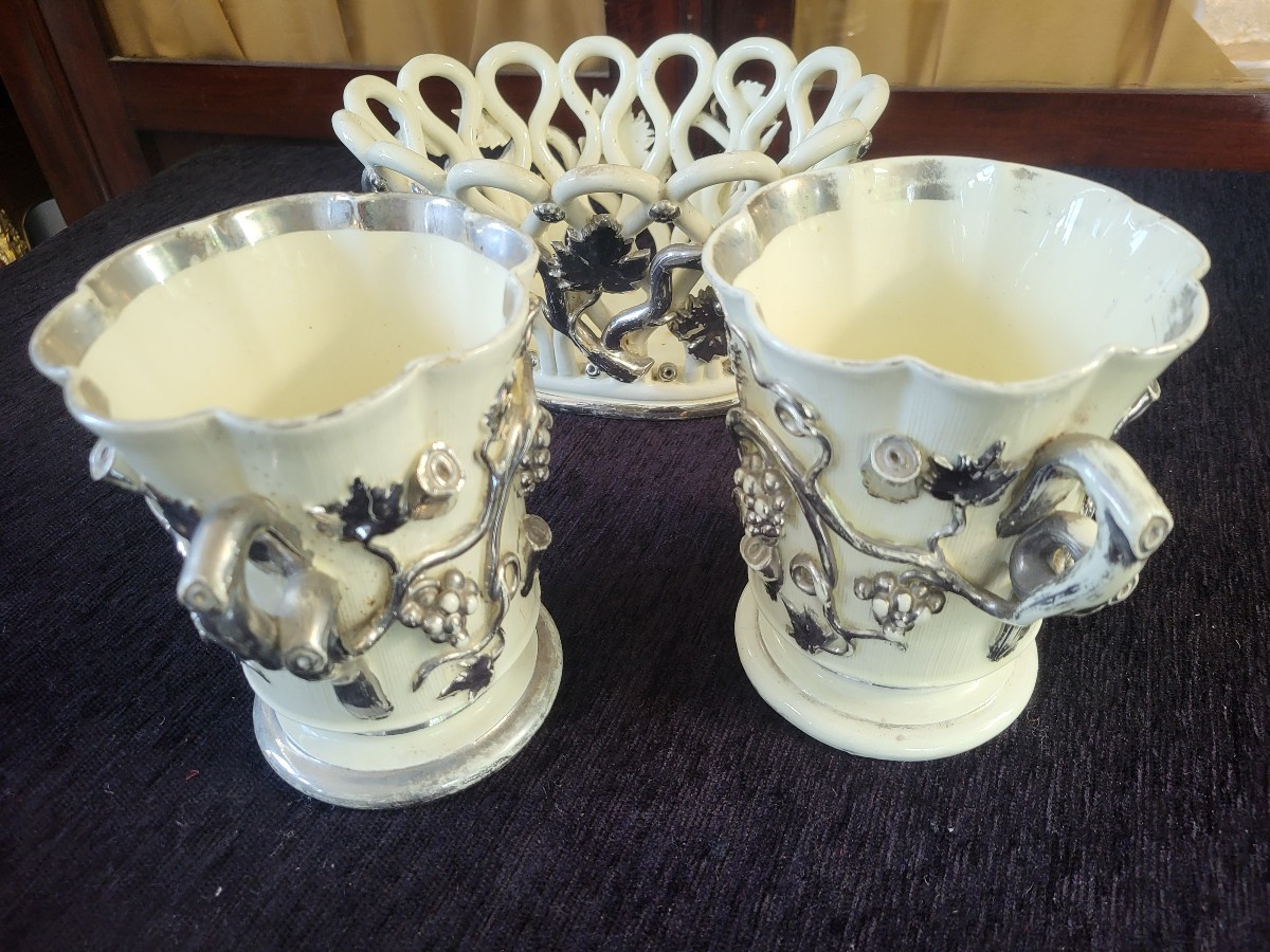 Garniture faience  de Langeais époque XIXe siècle -photo-4