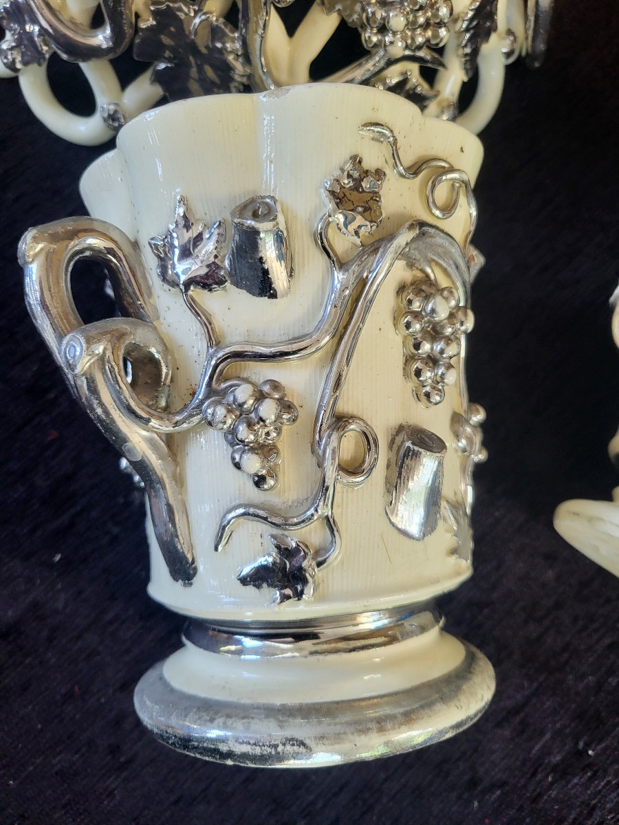 Garniture faience  de Langeais époque XIXe siècle -photo-5