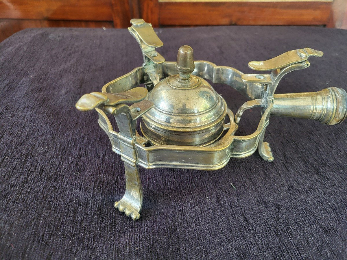 Réchaud de table argent plaqué  époque XVIII e -photo-1
