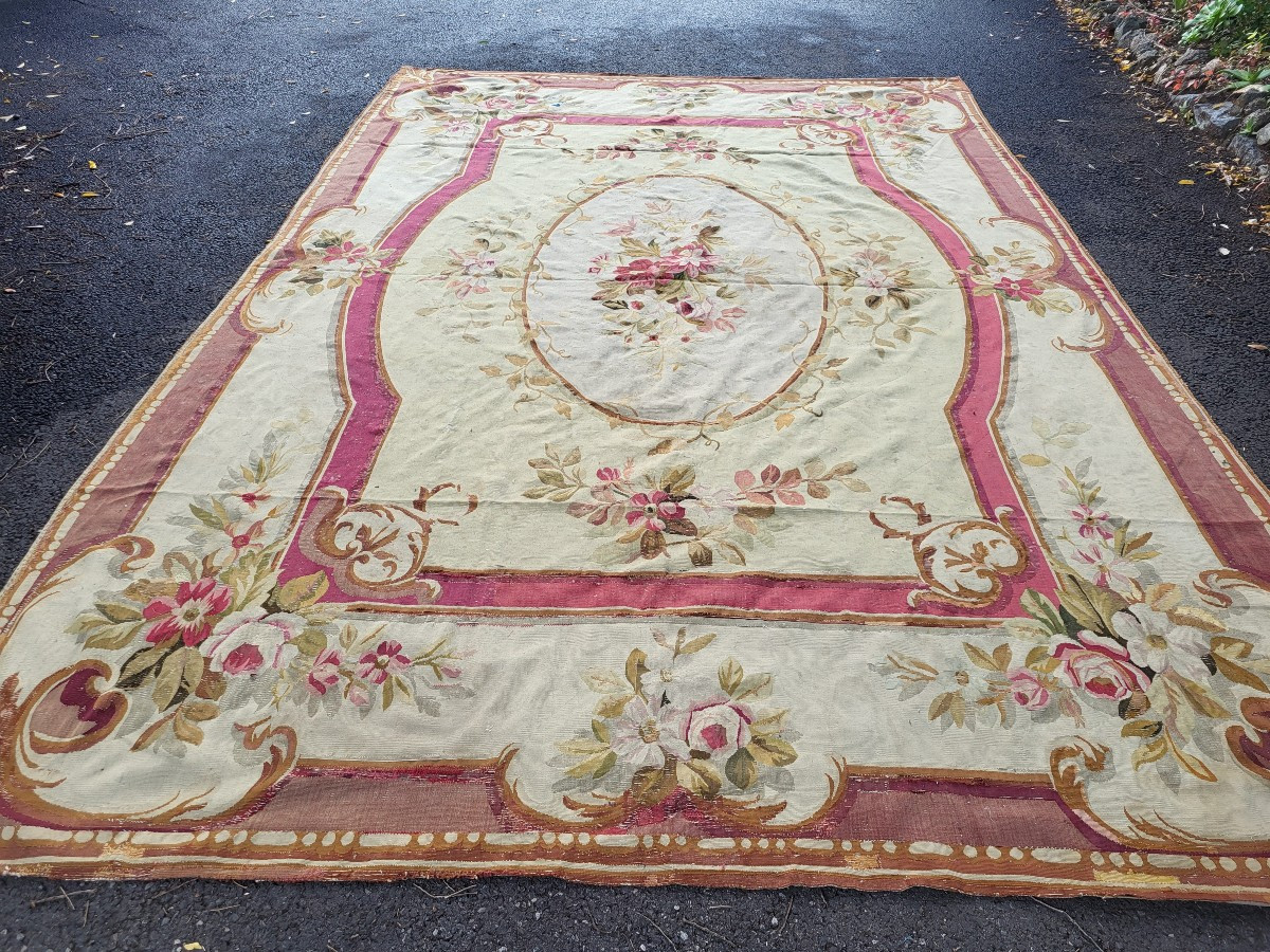 Grand tapis Aubusson  époque  Milieu  du XIXe siècle  400X270 env.-photo-4